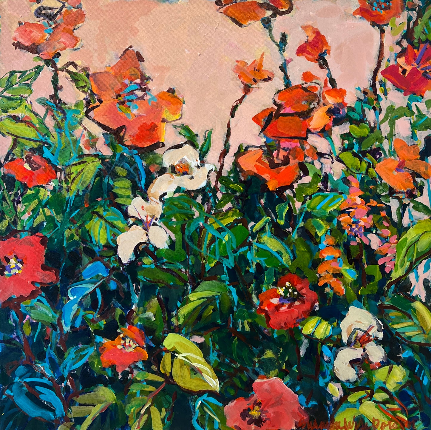 Peachy Sky Poppies