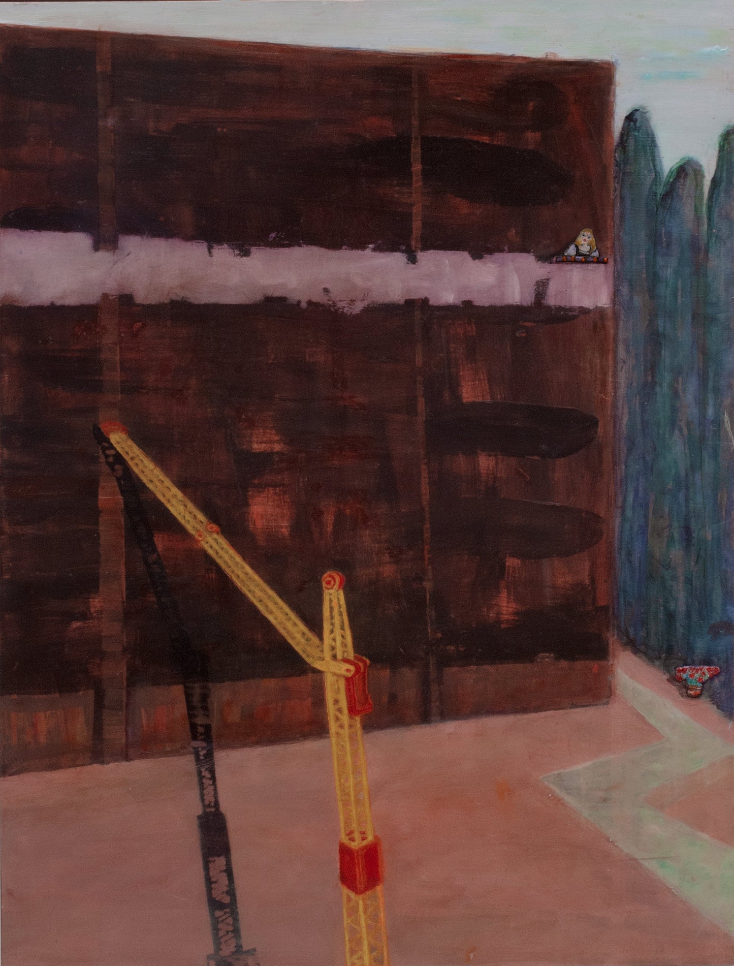 Yellow Crane (with Geraniums)